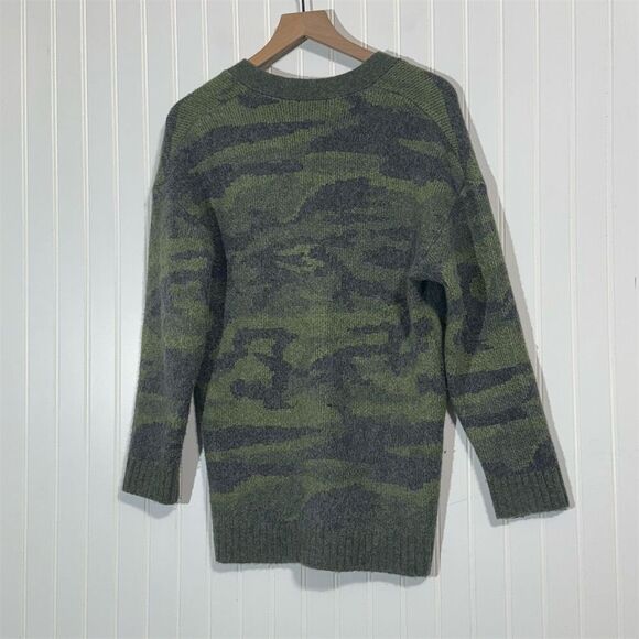 Rails Runi Green Camo Alpaca Wool Blend Cardigan Sweater Small Grunge Cozy - Picture 2 of 10